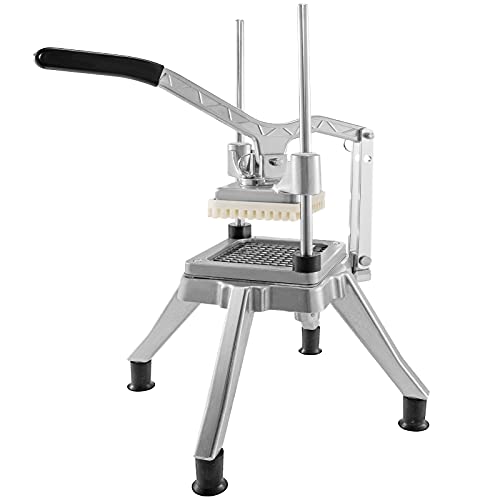 VEVOR Commercial Vegetable Fruit Chopper 3/8″ Blade Professional Food Dicer Kattex French Fry Cutter Onion Slicer Stainless Steel for Tomato Peppers Potato Mushroom Upgrade Style 3/8" - Kitchen Parts America
