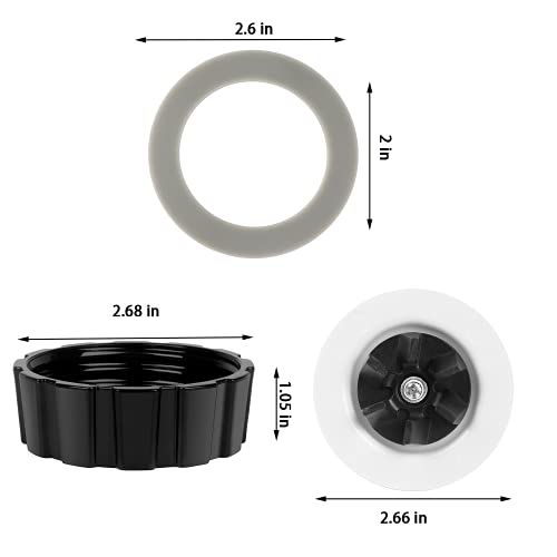 Replacement Parts For Hamilton Beach Blender Blades with Blade Gasket Blender Base Bottom Cap and 2 Rubber O Ring Sealing Ring Gasket - Kitchen Parts America