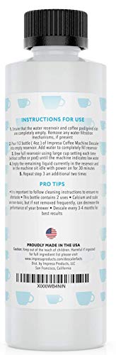 Descaler (2 Pack, 2 Uses Per Bottle) - Made in the USA - Universal Descaling Solution for Keurig, Nespresso, Delonghi and All Single Use Coffee and Espresso Machines - Kitchen Parts America