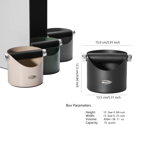 IKAPE Espresso Knock Box, Premium Coffee Knock Box, Space-Saving Coffee Dump Bin With Removable Knock Bar, and Non-Slip Base for Espresso Barista (Black) - Kitchen Parts America