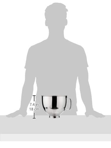 KitchenAid K5THSBP Tilt-Head Mixer Bowl with Handle, Polished Stainless Steel, Polished Stainless Steel, 5-Quart - Kitchen Parts America