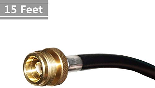 DOZYANT 15 Feet Propane Adapter Hose 1 lb to 20 lb Converter Replacement for QCC1 / Type1 Tank Connects 1 LB Bulk Portable Appliance to 20 lb Propane Tank - Grill Parts America