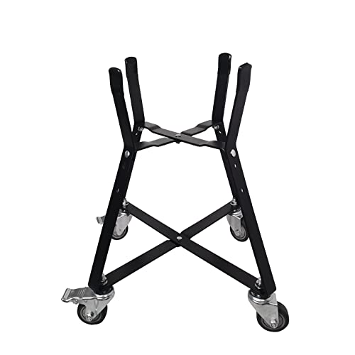 Quantfire Rolling Cart for Kamado Joe Junior 13.5" Grill Stand for Kamado Joe Accessories, Rolling Nest with Heavy Duty Locking Caster Wheels Powder Coated Steel for Smoker Kamado Grill Stand Black - Grill Parts America