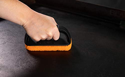 Blackstone 5060 Grill & Griddle Kit 8 Pieces Premium Flat Top Grill Accessories Cleaner Tool Set-1 Stainless Steel 6" Scraper, 3 Scouring Pads, 2 Cleaning Bricks, and 1 Handle, Black - Grill Parts America