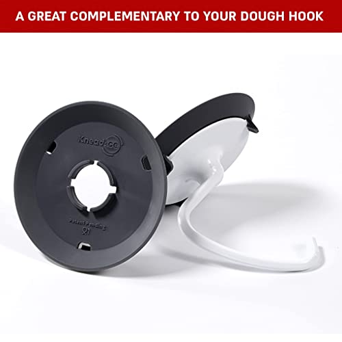 KneadAce Dough Hook Shield For Kitchen Aid - Prevents Your Dough from Climbing Up and Clogging Up Your Mixer – Mess Free Mixer Accessory Compatible With KitchenAid C Shape Dough Hooks (Dark Grey) - Kitchen Parts America