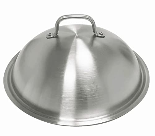 Griddle Accessories - Heavy Duty 12 Inch Round Basting Cover - Stainless Steel - Cheese Melting Dome and Steaming Cover - Best for Use in Flat Top Grill Cooking Indoor or Outdoor, 0.6mm Thickness - Grill Parts America
