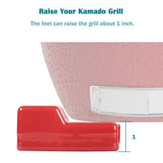 KAMaster Ceramic Grill Feet Shoes Set of 3 for Kamado Grill Accessories Parts Raise Kamado Grill Classic and Big Grill or Primo,Big Green Charcoal Grill Egg For BBQ Grill Table Outdoor and Garden - Grill Parts America