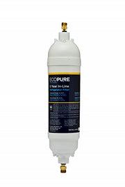 EcoPure EPINL30 5 Year in-Line Refrigerator Filter-Universal Includes Both 1/4" Compression and Push to Connect Fittings , White - Grill Parts America