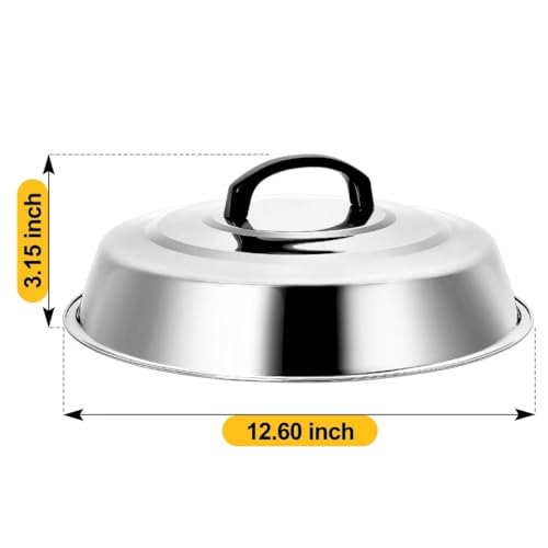 12 Inch Round Cheese Melting Dome of 4, AIKWI Grill Accessories for Blackstone, Heavy Duty Stainless Steel Basting Cover for Flat Top Griddle- BBQ, Camping, Indoor, Outdoor, Restaurant - Grill Parts America