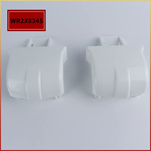WR2X8345 Refrigerator Door Shelf Retainer Bar Support End Cap Replacement part - Pack of 2 Compatible With GE Hotpoint Refrigerator Replaces PS298977 WR02X8345 AP2060073 AH298977 WR2X7617 - Grill Parts America
