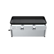 Nexgrill Outdoor Premium Cooking griddle grill 2 Burner Tabletop Griddle, Cast Iron Griddle Top, Flat Top for Camping, Outdoor, Stainless Steel Griddle with Knobs, Black - Grill Parts America