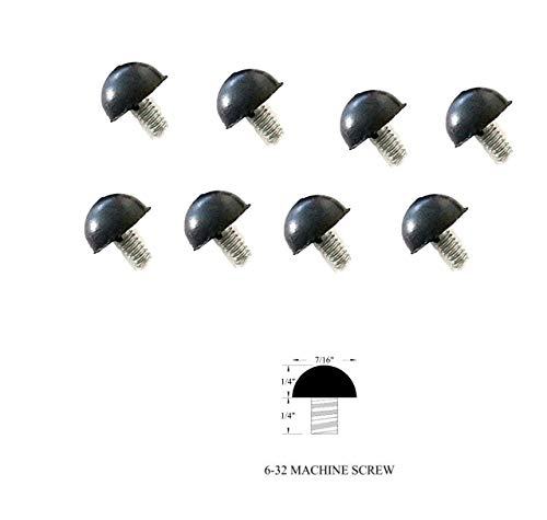 8 Screw On Rubber Bumper Feet with #6-32 x 1/4" Length Machine Screw Built-in - Kitchen Parts America