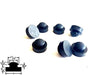 (8) Push-in Rubber Bumper Feet - Fits 1/2" Holes - 3/16 GW - 1" Bottom Base - Kitchen Parts America