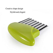 Crinkle Cutter, Stainless Steel Waffle Fry Cutter, Wavy Chopper for Veggies Potato Carrots Butter Lettuce, 2 PCS(Green and Blue) - Kitchen Parts America