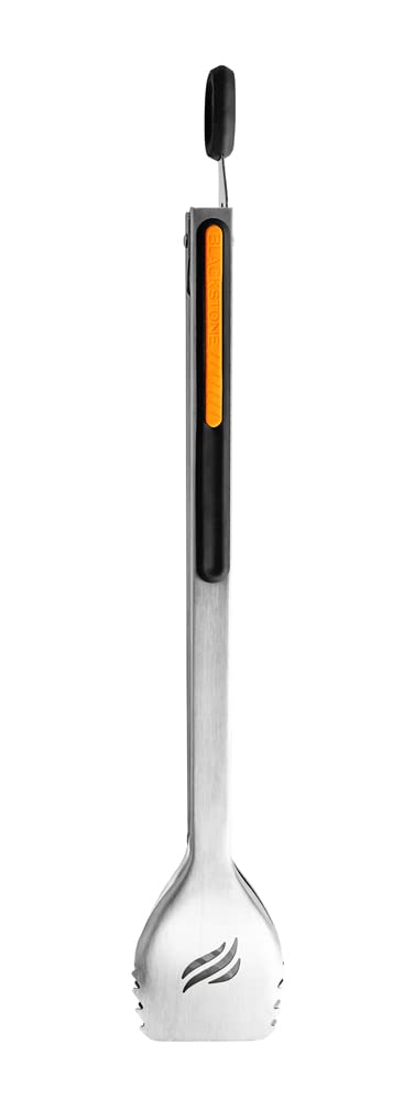 Blackstone 5228 Griddle Grill Tongs Stainless Steel Heat Resistant Rubber Grip to hold your Meat and Veggies- Premium Long BBQ Grill Scraper Tongs, Dishwasher Safe 14" Black/Orange - Grill Parts America