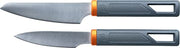 Blackstone 5433 Knife Roll Kit 1 Silicone Prep Mat, Integrated Salt and Pepper Shaker, 1 Large Prep Knife, 1 Small Prep Knife, 1 Containment Tube, Stainless Steel, Chef Travel Roll Bag/Case Orange - Grill Parts America
