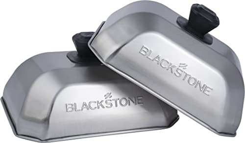 Blackstone 5207 Rectangle Basting Cover Small 2-Pack Griddle Accessories, Stainless Steel, Cheese Melting Dome and Steaming Cover, Best for Use on Flat Top Griddle Grill Cooking Indoor or Outdoor - Grill Parts America