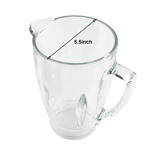 joyparts Joyparts Replacement Parts Glass Jar with lid, Compatible with Oster Pro 1200 Blender, Clear - Kitchen Parts America