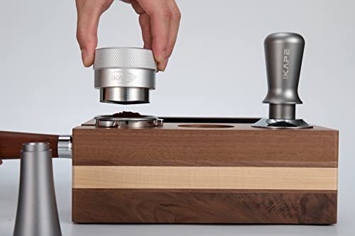 IKAPE Coffee Products, 51MM Coffee Distributor, Gravity Adaptive Espresso Distributor Fits All 51MM Espresso Portafilter, Compatible with 51MM Delonghi Bottomless Portafilter (Silver) - Kitchen Parts America