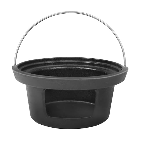Cast Iron Ash Can with Handle for Kamado Joe Junior Grill, High Temperature Resistance Heavy Cast Iron Charcoal Ash Collector for Kamado Joe JR Accessories - Grill Parts America