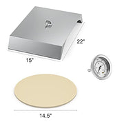 Skyflame Universal Stainless Steel Pizza Oven Kit with Stone for Most Gas Grills and Pellet Grill Conversion Kit, 22x15 Inches - Grill Parts America