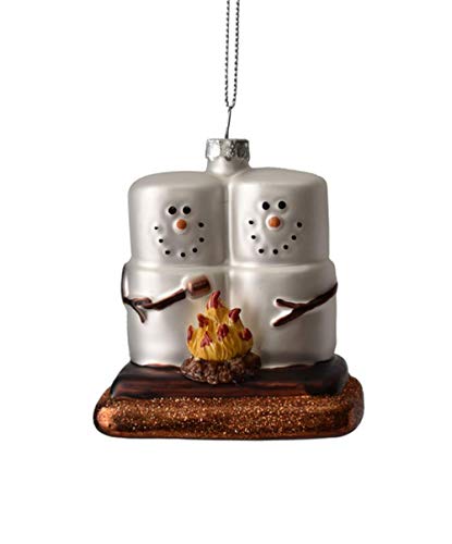 Ganz S'Mores with Campfire Christmas Tree Ornament Glass 3.2 Inch Multicolor - Grill Parts America