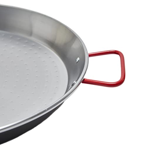 Garcima 14-inch Carbon Steel Paella Pan, 36cm, Silver - Grill Parts America