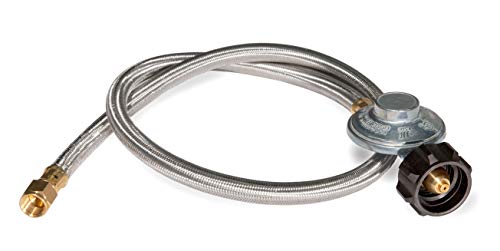 Blackstone 5154 Propane Stainless Steel Braided Hose & Regulator for 22lb Tank, Gas Grill & Griddle Animal, Weather Corrosion Resistant – Extends Up to 3 Feet - Grill Parts America