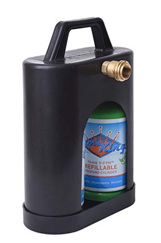 Flame King YSN1LBPB ProBoost Dual 1LB Propane Tank Carrier QCC Outlet, Black - Grill Parts America