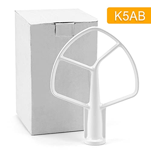 K5AB K5SS Kitchen Mixer Aid Coated Flat Beater by AMI PARTS for 5 QT Mixer Stainless Steel Bowl Compatible with Model KSM50 KSM5 KSM450 - Kitchen Parts America