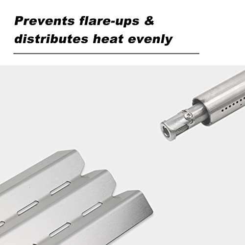 Zemibi Grill Replacement Part for Broil King 9215-54 9221-54 9221-64 9221-67 9235-24 Baron 320 Baron 420 Baron 440 Baron 490 Baron 540 Baron 590, Baron 340, Stainless Steel Heat Plate and Grill Burner - Grill Parts America