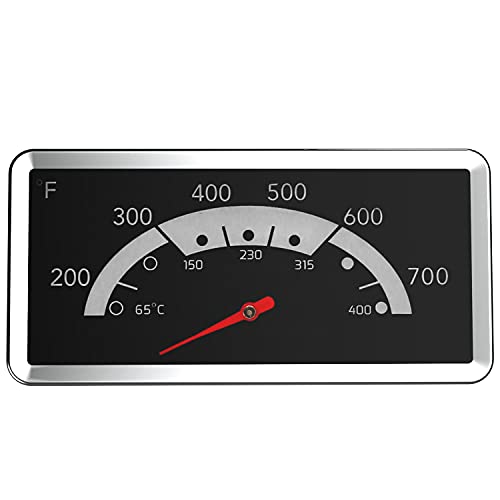 SafBbcue Grill Thermometers Gas Grill Thermometers Heat Indicator Replacement for Kenmore 119.16144210 146.23673310 Nexgrill 720-0830A, 720-0882A Gas Grills -Square Stainless - Grill Parts America
