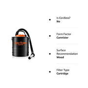 BACOENG Standard 4 Gallon 6.6Amp Ash Vacuum Cleaner with Blow Function for Pellet Stoves, Wood Stoves and BBQ Grills - Grill Parts America
