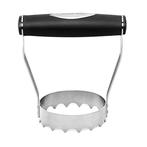 HULISEN Cutlery Serrated Food Chopper, 3 Inch Stainless Steel Manual Hand Chopper with Grip Handle & Serrated Tooth Edge, Handheld Chopper, Chop Cabbage, Egg, Nut, Ground Meat, Vegetable for Salad - Kitchen Parts America