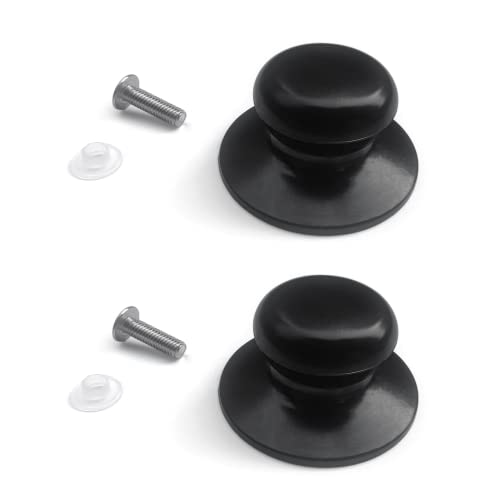 Owfvlazi Pot Lid Knob,Black Universal Kitchen Cookware Pot Lid Replacement Knobs,Glass Saucepan Casserole Kettle Cover Lid Pot Holding Handle (2 pack, NO1) - Kitchen Parts America