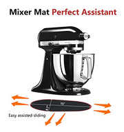 2 Pack Mixer Mover Sliding Mats with Two Cord Organizers, Kitchen Appliance Slide Mats Compatible with KitchenAid 6.5-8 Qt Bowl Lift, Mixer Parts Accessories (Red Edge) - Kitchen Parts America