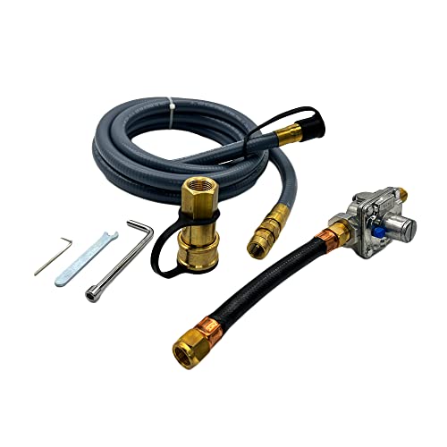 Spire 710-0003A Natural Gas Hose and Regulator Conversion Kit, Gray