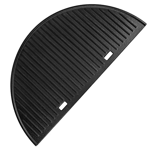 Uniflasy 24” Half Moon Cast Iron Reversible Grill Griddle for Weber Summit Kamado Charcoal Grills and Grill Centers 18501001 18301001 18201001, XL BGE Kamado Grill Replacement Parts - Grill Parts America