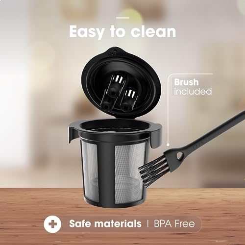 3 Ninja K Cup Reusable Pod for Ninja Dual Brew Pro Coffee Maker by PureHQ - Includes Scoop Funnel - Leak-Free, Easy Fill - Permanent Ninja Coffee Filter Pods for DualBrew CFP201 CFP301 CFP307 CFP451CO - Grill Parts America