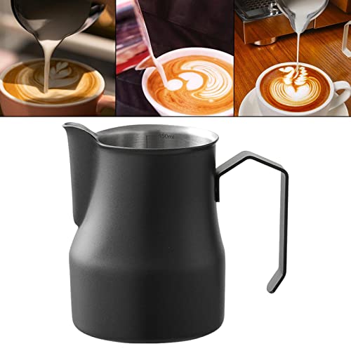 MagiDeal Milk Frothing Pitcher Jug, Stainless Steel Espresso Machine Parts Espresso Steaming Pitcher for Coffee Cappuccino Matcha Kitchen Home, 500ml Black - Kitchen Parts America