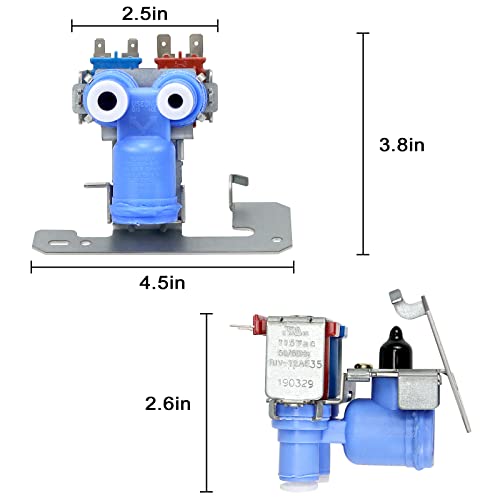 AMI PARTS WR57X33326 WR57X10032 Refrigerator Water Inlet Valve WR57X33326 Dual Solenoid Valve Fit for ge Refrigerator replace WR57X10040 ap3192626 WR57X10064 - Grill Parts America