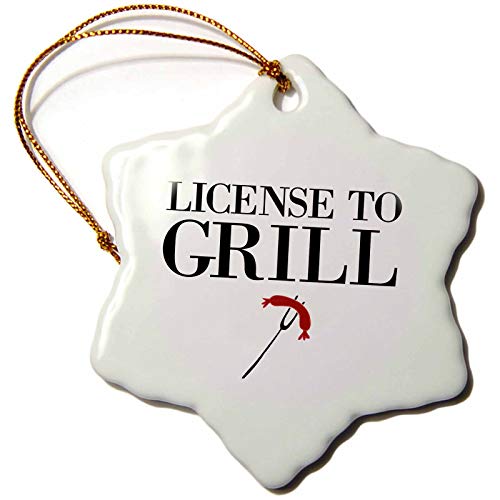 3dRose BrooklynMeme Sayings - License to Grill - Ornaments (orn-265182-1) - Grill Parts America