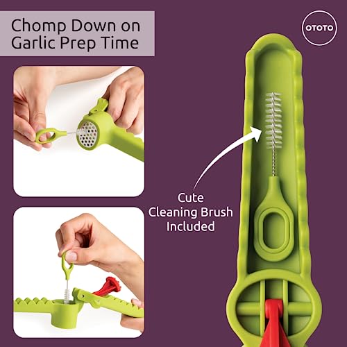 NEW!!! Garligator Garlic Press by OTOTO - Garlic Mincer Tool - Funny Gifts - Alligator Garlic Press - Garlic Crusher Press with Ergonomic Handle - Ototo Design Cute Kitchen Gadgets Kitchen Accessories - Grill Parts America