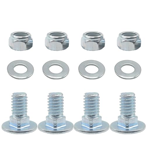 Yapnigeel 4pack 710-0451 Stainless Steel Skid Shoe Mounting Carriage Bolt Nuts kit Replacement C-ub Cadet MTD Snow Blower 784-5580 (5/16-18) 3/4" - Grill Parts America