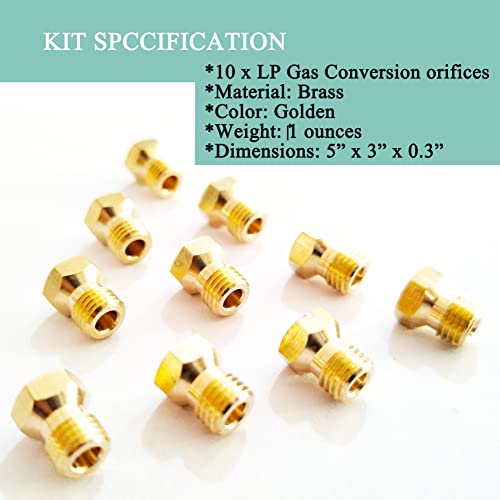 MEANHDAG Grill LP Gas Conversion Kit for Weber, Brass Jet Nozzle for Propane  10 PCS, Orifice Hole Size 0.5mm, M6x0.75mm - Grill Parts America
