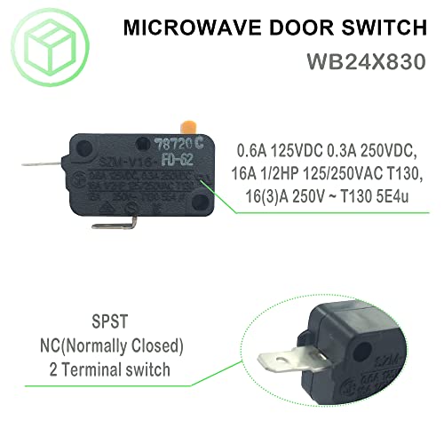 LONYE SZM-V16-FD-62 WB24X830 Monitor Switch RE2 Replacement for GE Starion Microwave 3405-001033 WB24X0800 WB24X800 AP2024338 PS237422 DE34-20019A(Normally Closed)(Pack of 2) - Grill Parts America