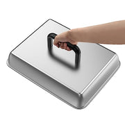 SafBbcue 2 Sets Flat top grill accessories 14" Rectangle Cheese Melting Basting Cover for Blackstone,Pitboss,Camp Chef Steamer Dome Pizza Oven/Wok Cover,Metal Plate Cover for Grill Cooking Accessories - Grill Parts America