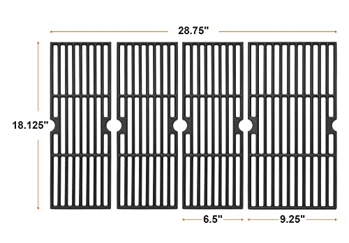 Cast Iron Grill Grates and Stainless Steel Grill Part Kit for Charbroil Performance 5 Burner Gas Grills 463275517 463243518 463243519, Heat Plates, Burners, Adjustable Crossover Tube, Ignition - Grill Parts America