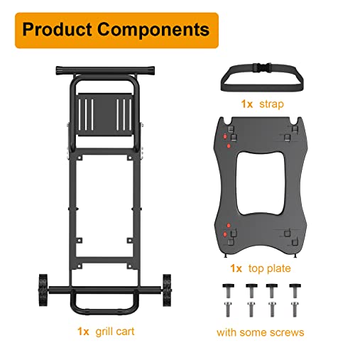 Tabletop Grill Stand with Side Shelf for Weber Q1000, Q2000,Series Portable Grill,Outdoor,Backyard,Camping Stainless Steel Foldable Grill Cart for Blackstone Tabletop 17/22 in Griddle,Black - Grill Parts America