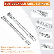 Hisencn Grill Parts for Dyna-glo DGH353CRP, DGF350CSP, DGH373CRP-D, DGF371CRP-D Grills, Stainless Steel Grill Burner Tubes & Porcelain Steel Heat Plates Grill Replacement Parts for Dyna Glo Grill - Grill Parts America